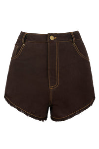 BANGER SHORTS Brown Washed Denim
