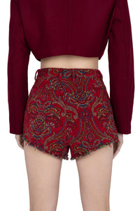 BANGER Jeffrey Campbell Shorts Red Tapestry _hover