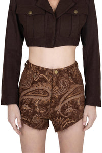 BANGER Jeffrey Campbell Shorts Brown Tapestry _hover