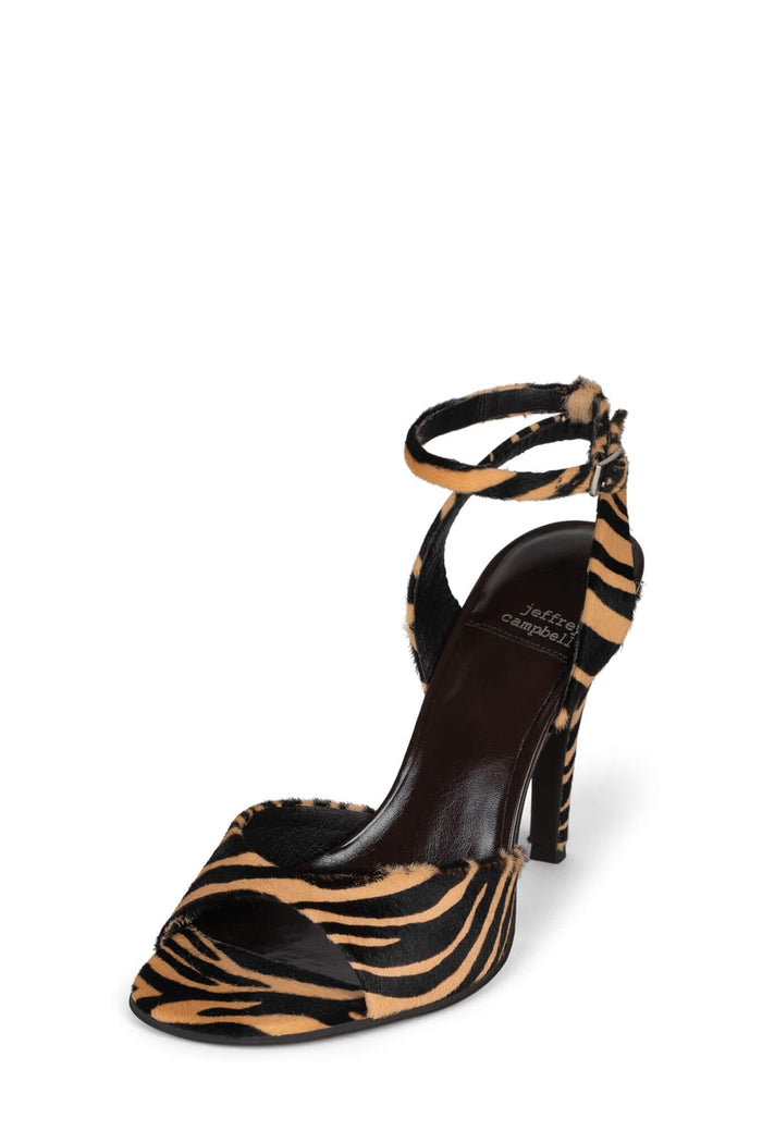 BAR-HOP-F Jeffrey Campbell Heeled Sandals Beige Black Zebra