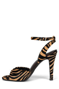 BAR-HOP-F Jeffrey Campbell Heeled Sandals Beige Black Zebra