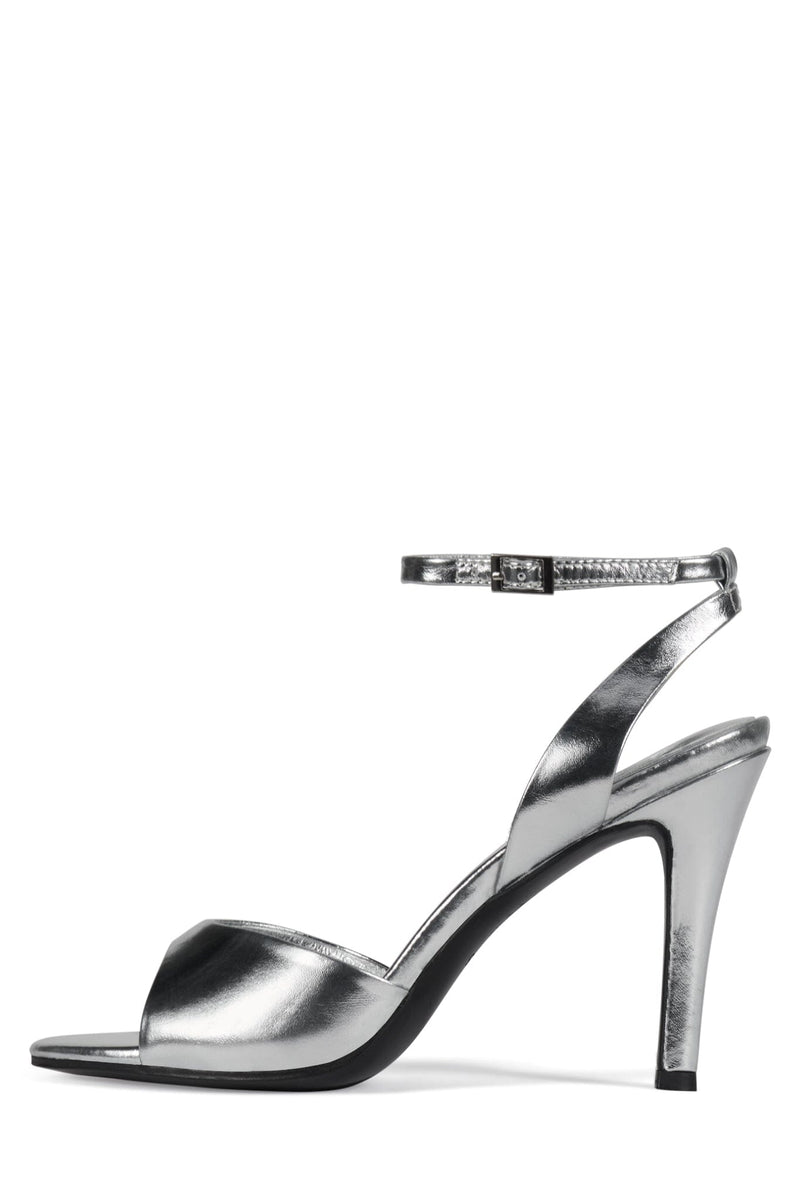 BAR-HOP Jeffrey Campbell Heeled Sandal Silver Metallic