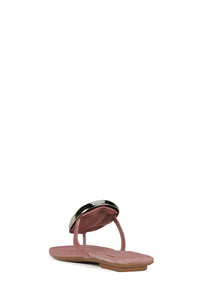 BAZAAR Jeffrey Campbell Flat Sandal Pink Suede Silver