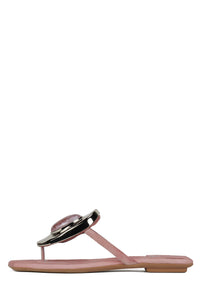 BAZAAR Jeffrey Campbell Flat Sandal Pink Suede Silver