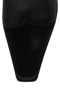 BE-BOLD-EM Jeffrey Campbell Mid-Calf Boot Black Velvet Floral Multi