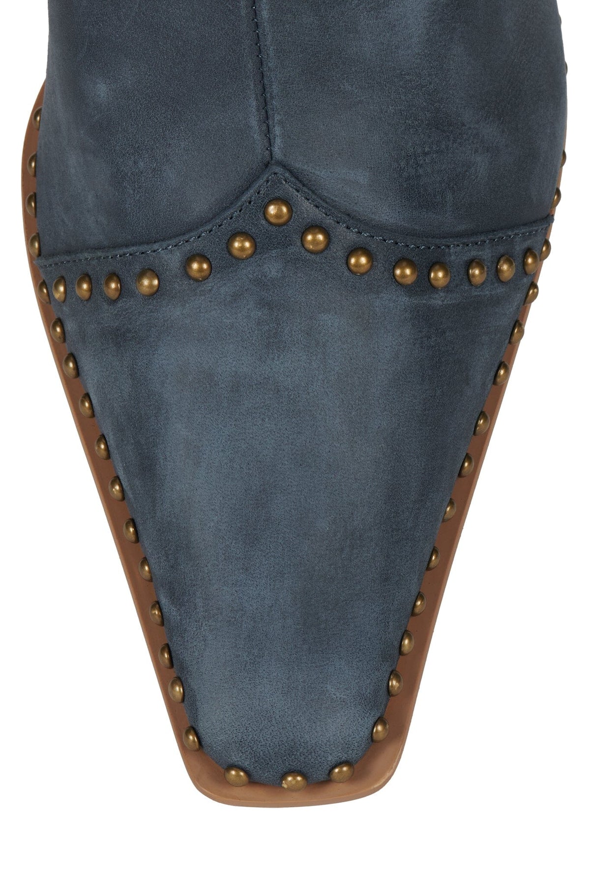 BE-BOLD-ST Mid-Calf Heeled Boot Blue Brush Wild Combo