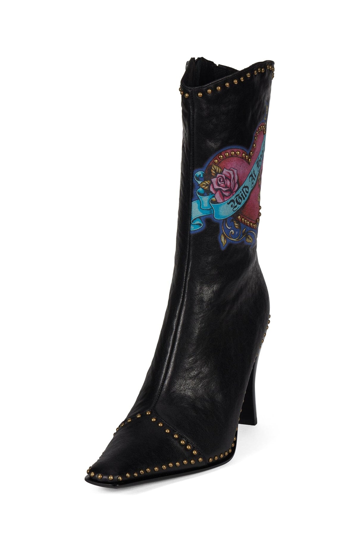 BE-BOLD-ST Mid-Calf Heeled Boot Black Wild Combo _hover