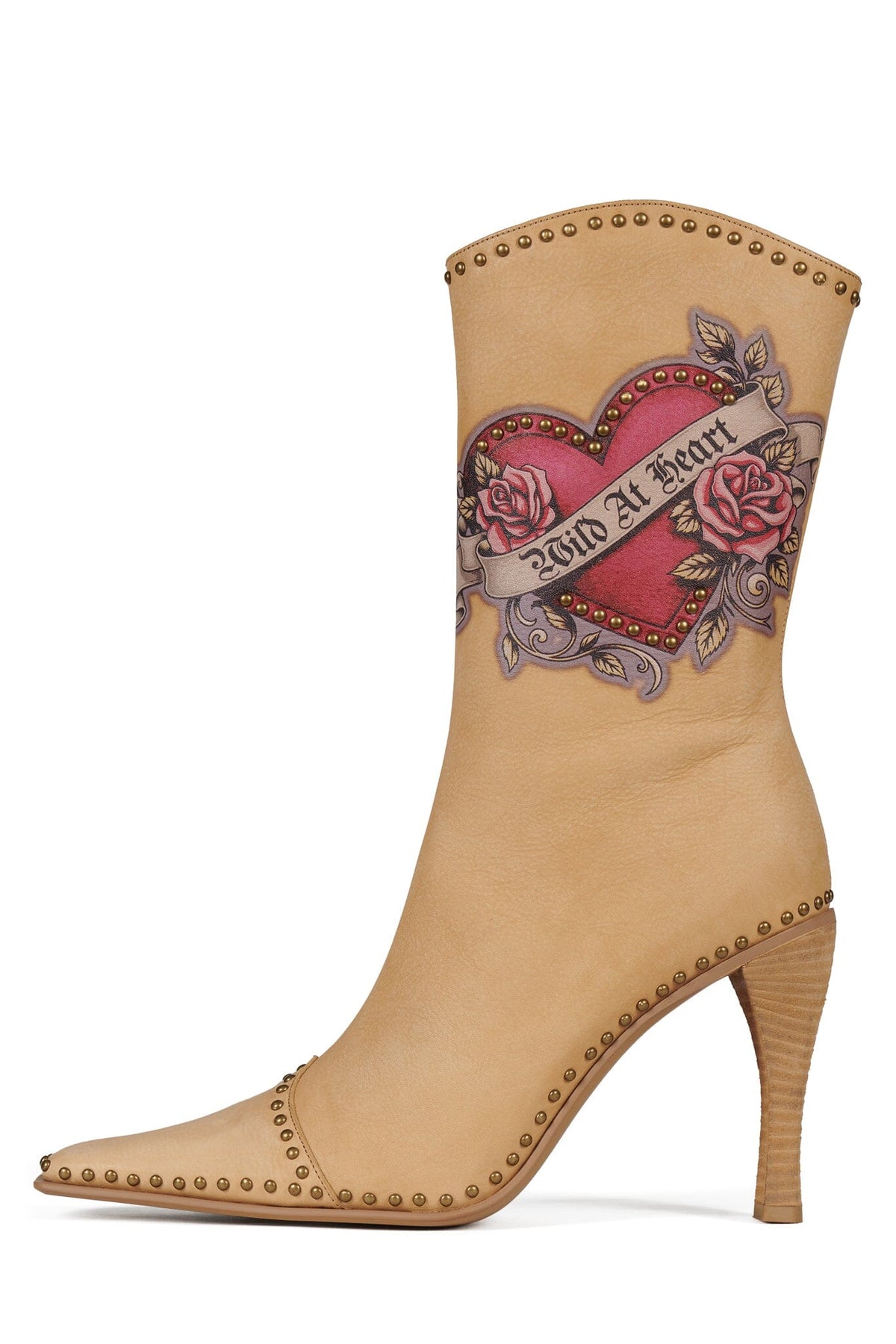 BE-BOLD-ST Mid-Calf Heeled Boot Banana Wild Combo