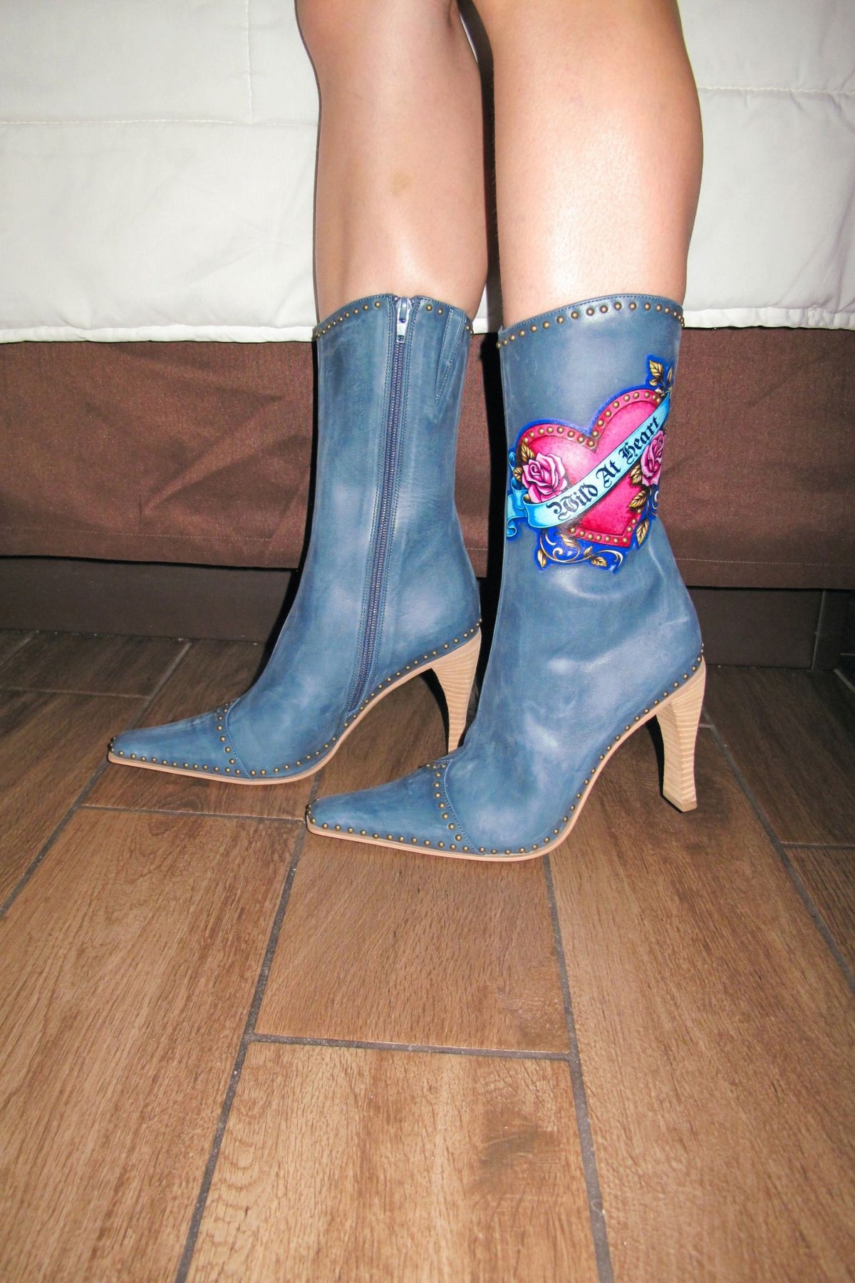 BE-BOLD-ST Mid-Calf Heeled Boot Blue Brush Wild Combo _hover