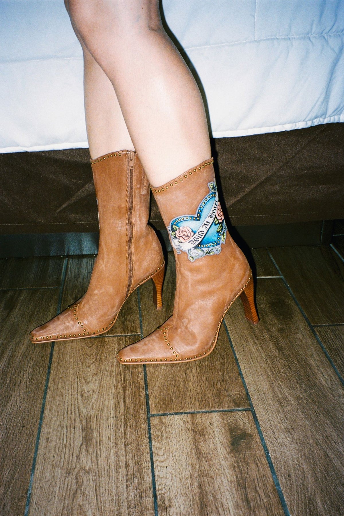 BE-BOLD-ST Mid-Calf Heeled Boot Brown Brush Wild Combo _hover