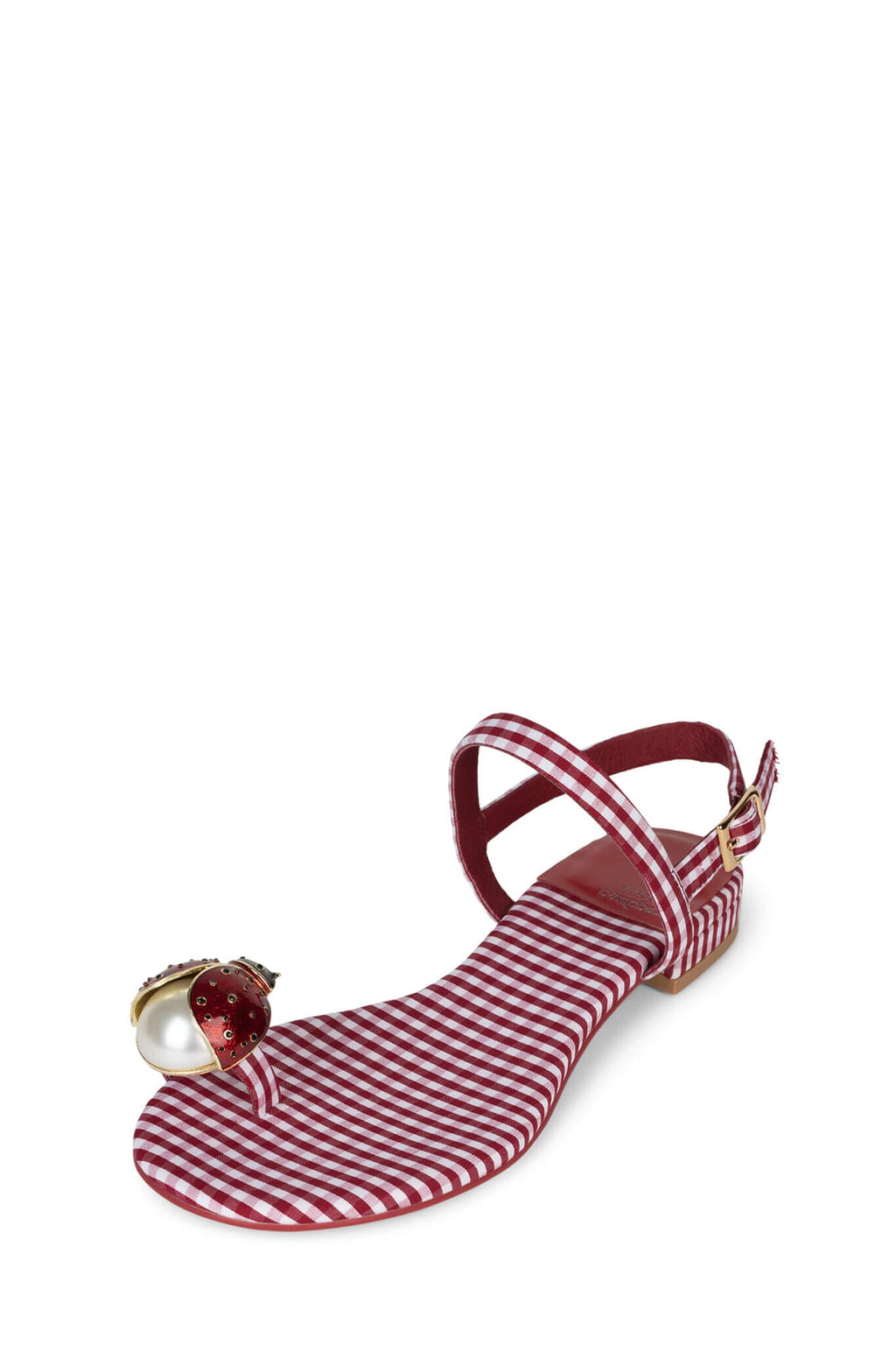 BEEANCA Jeffrey Campbell Sandals Red White Gingham Combo 