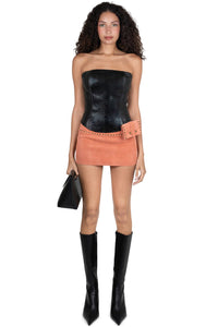 BOLSITA Jeffrey Campbell Mini Skirt Peach Suede 