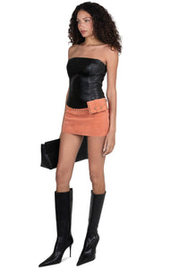 BOLSITA Jeffrey Campbell Mini Skirt Peach Suede 