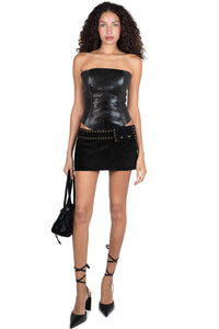 BOLSITA SKIRT Jeffrey Campbell Mini Skirt Black Suede