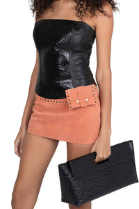 BOLSITA Jeffrey Campbell Mini Skirt Peach Suede 