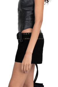 BOLSITA SKIRT Jeffrey Campbell Mini Skirt Black Suede