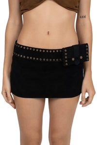 BOLSITA SKIRT Jeffrey Campbell Mini Skirt Black Suede