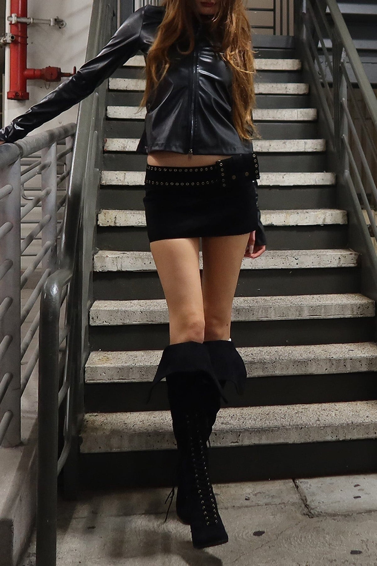 BOLSITA SKIRT Jeffrey Campbell Mini Skirt Black Suede