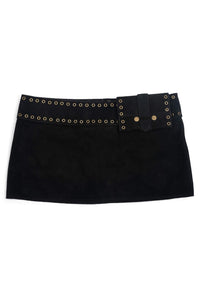BOLSITA SKIRT Jeffrey Campbell Mini Skirt Black Suede