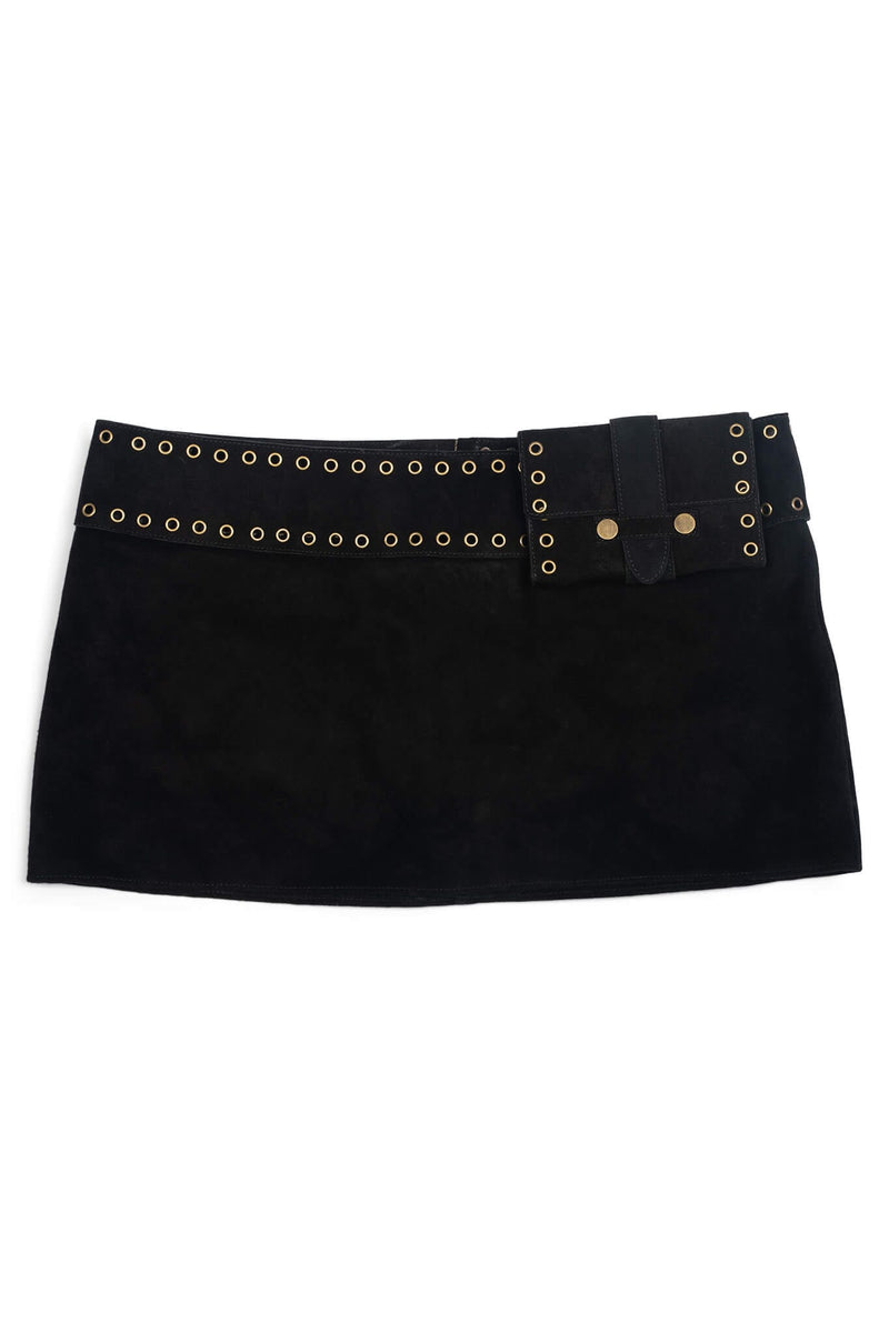 BOLSITA SKIRT Jeffrey Campbell Mini Skirt Black Suede