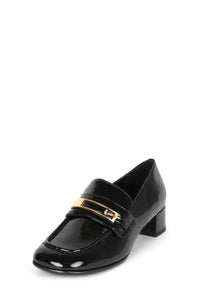 BOOK-SMART Jeffrey Campbell Block-Heel Loafer Black Crinkle Pat
_hover