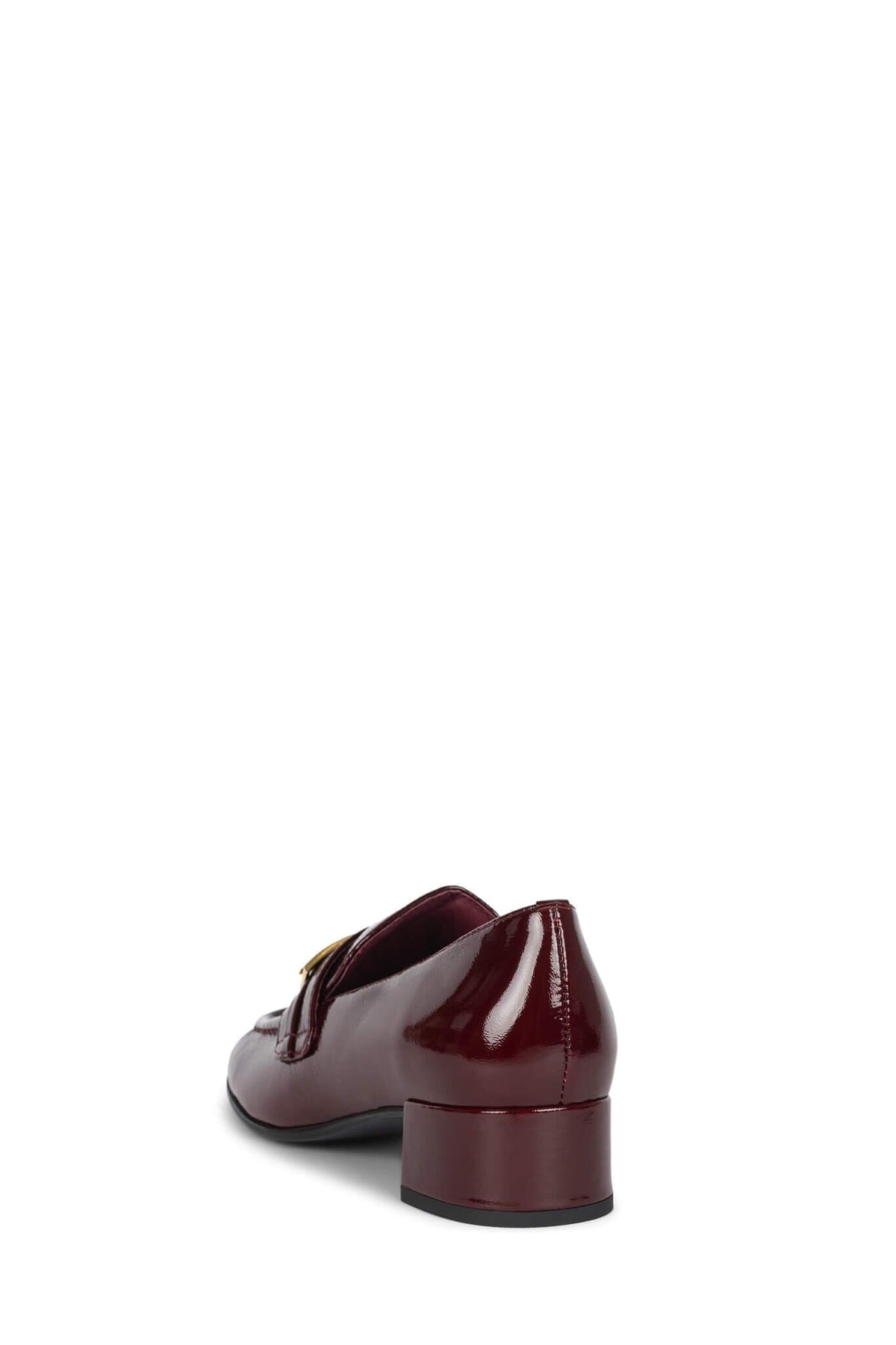 BOOK-SMART Jeffrey Campbell Block-Heel Loafer Wine Crinkle Pat