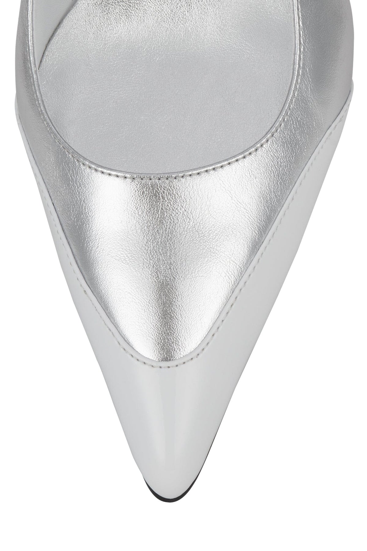 BOOSHKY Slingback Heel Silver White Combo