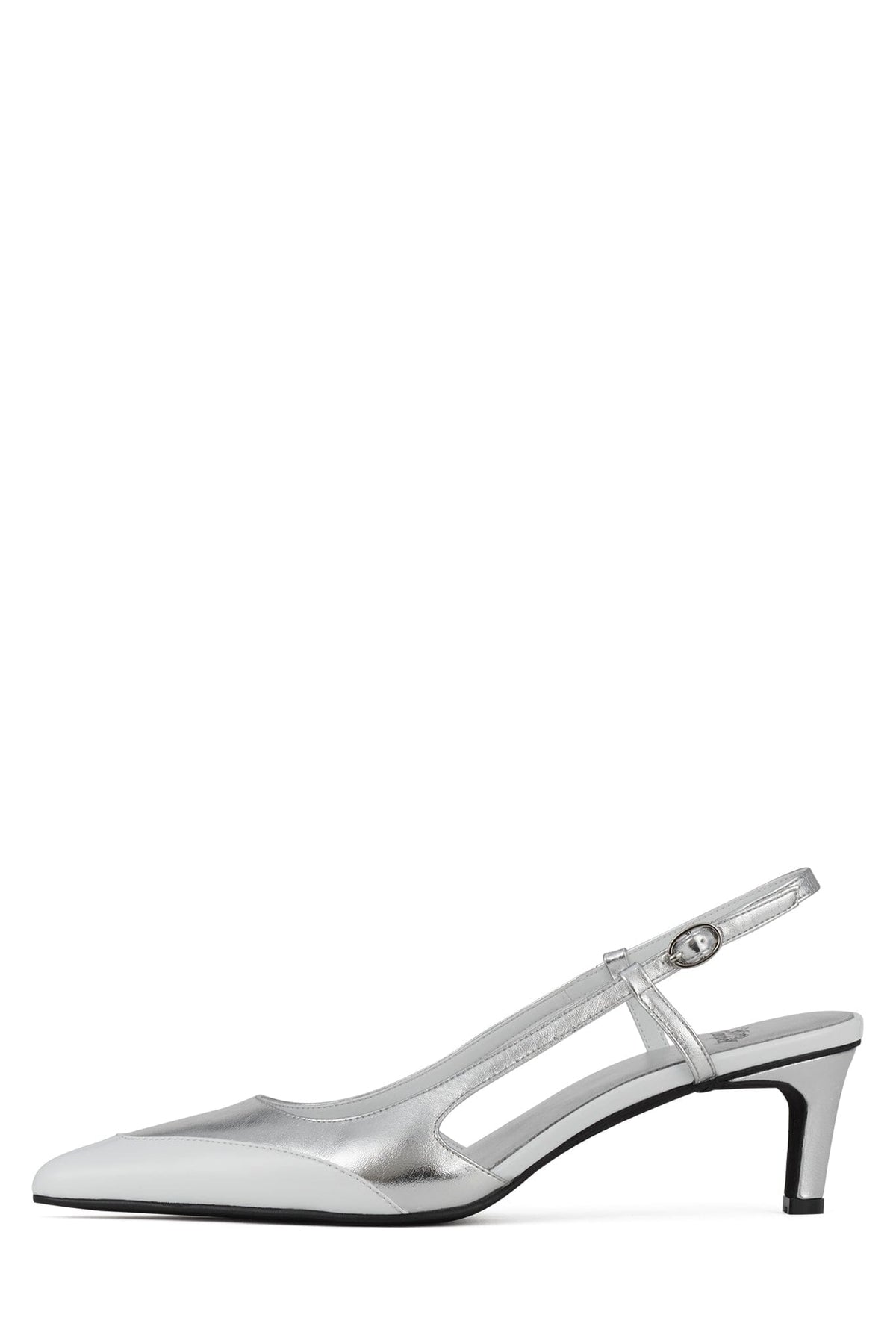BOOSHKY Slingback Heel Silver White Combo