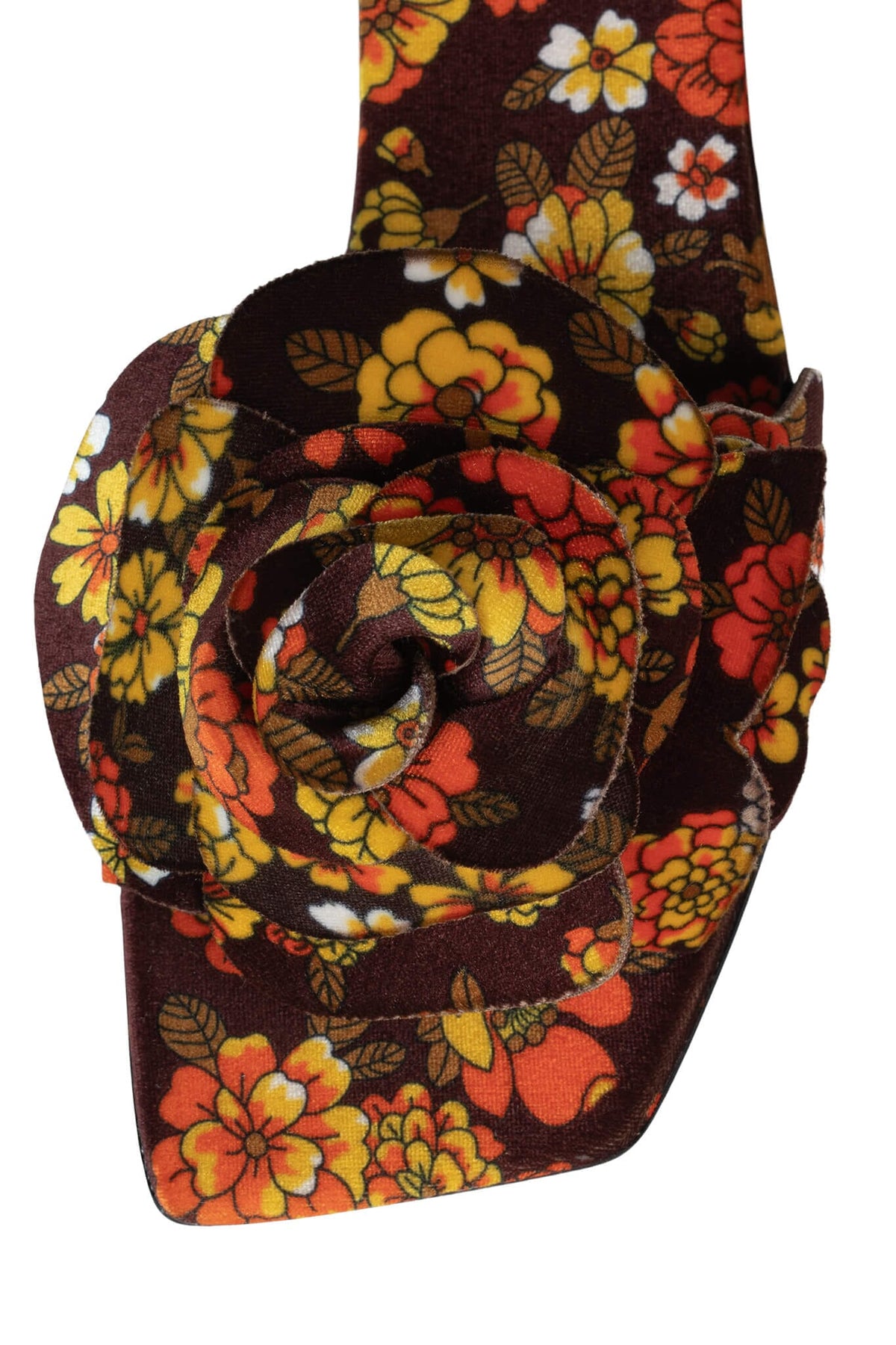 BOUQUET Jeffrey Campbell Flats Brown 70s Velvet Floral