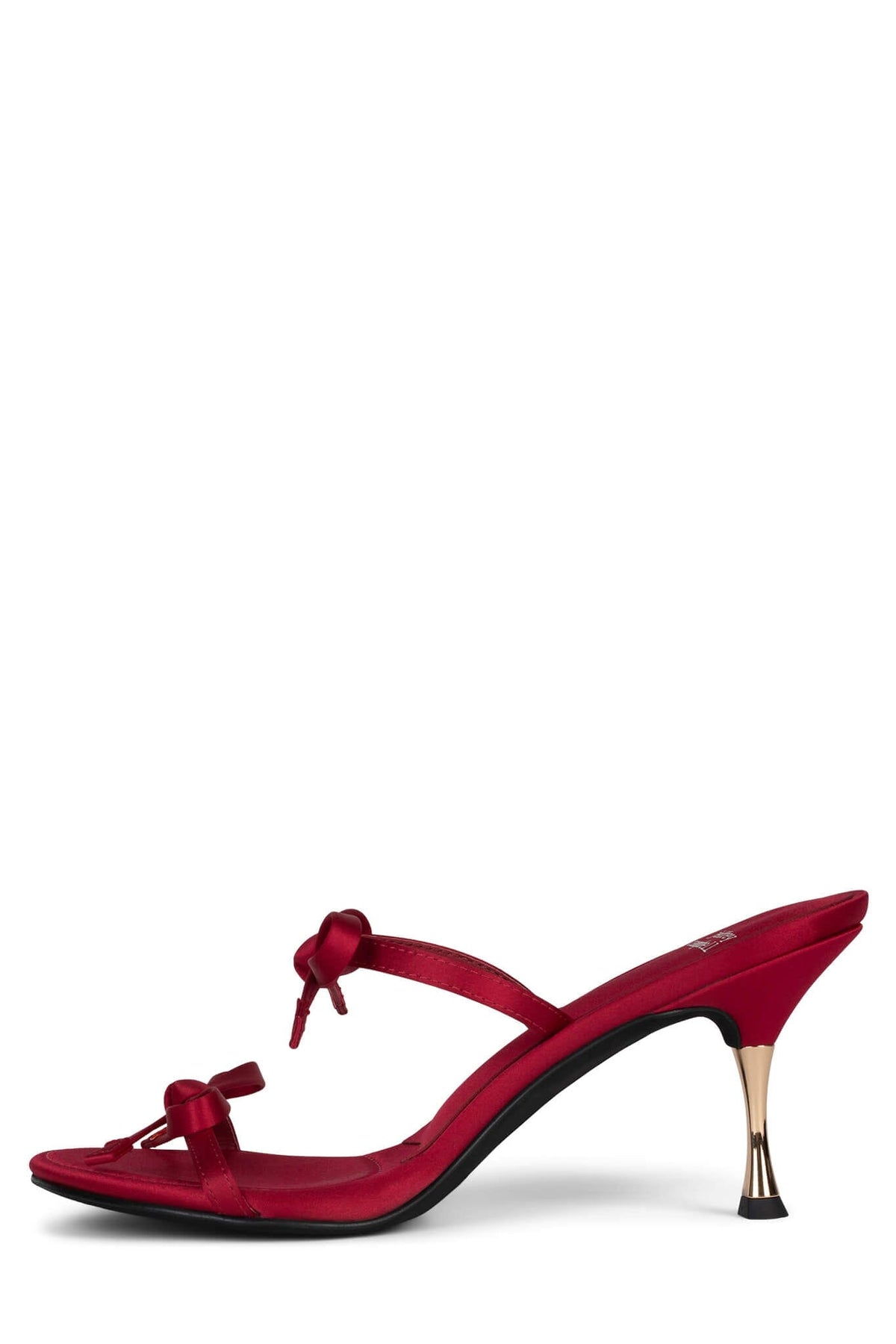 BOW-BOW Heeled Sandal YYH Red Satin Gold 6 