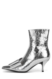 BOW-TIE Heeled Boot DV Silver Crinkle 6 