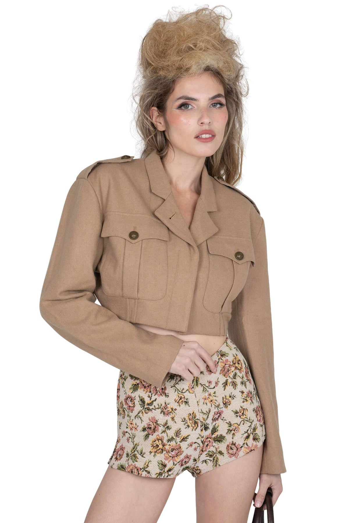 BRIGADIER Jeffrey Campbell Jacket Beige Tweed _hover