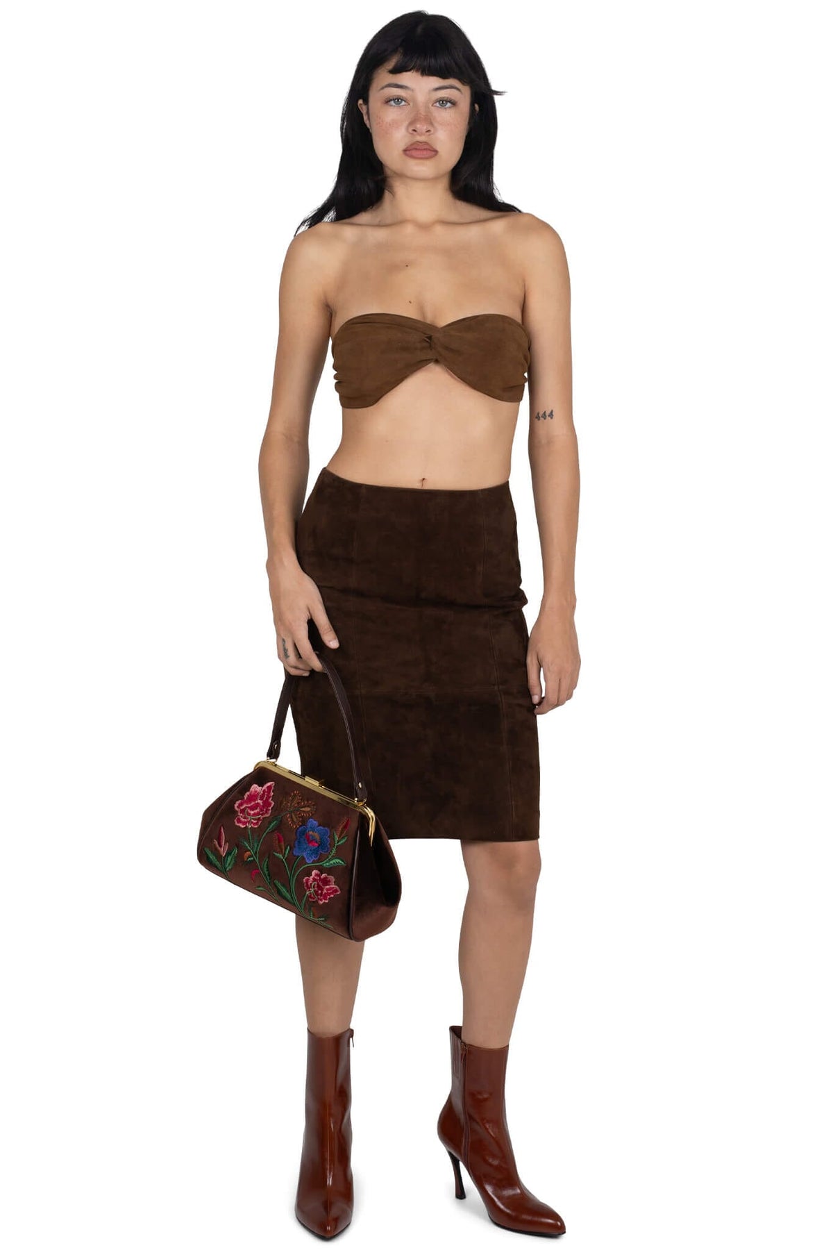 BRODERIE Jeffrey Campbell Handbags Brown Velvet Floral Multi