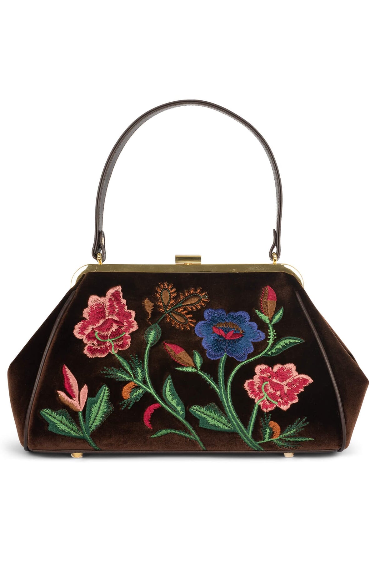 BRODERIE Jeffrey Campbell Handbags Brown Velvet Floral Multi