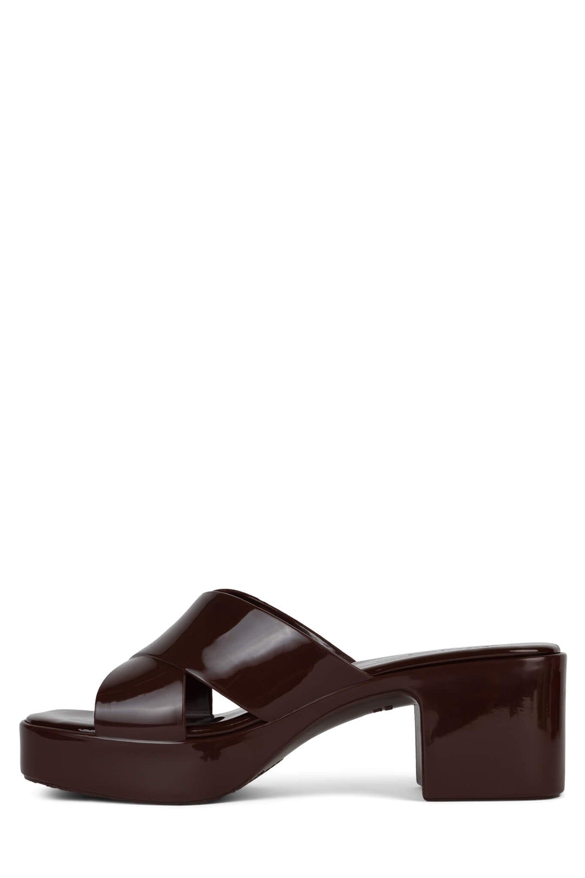 BUBBLEGUM Jeffrey Campbell Jelly Platform Sandals Brown Shiny