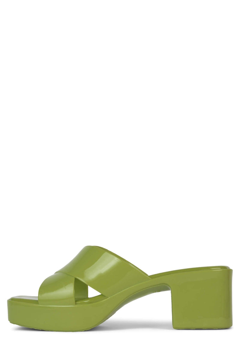 BUBBLEGUM Jeffrey Campbell Jelly Platform Sandals Lime Green Shiny