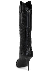 BULL-RIDE Jeffrey Campbell Western Boots Black Combo