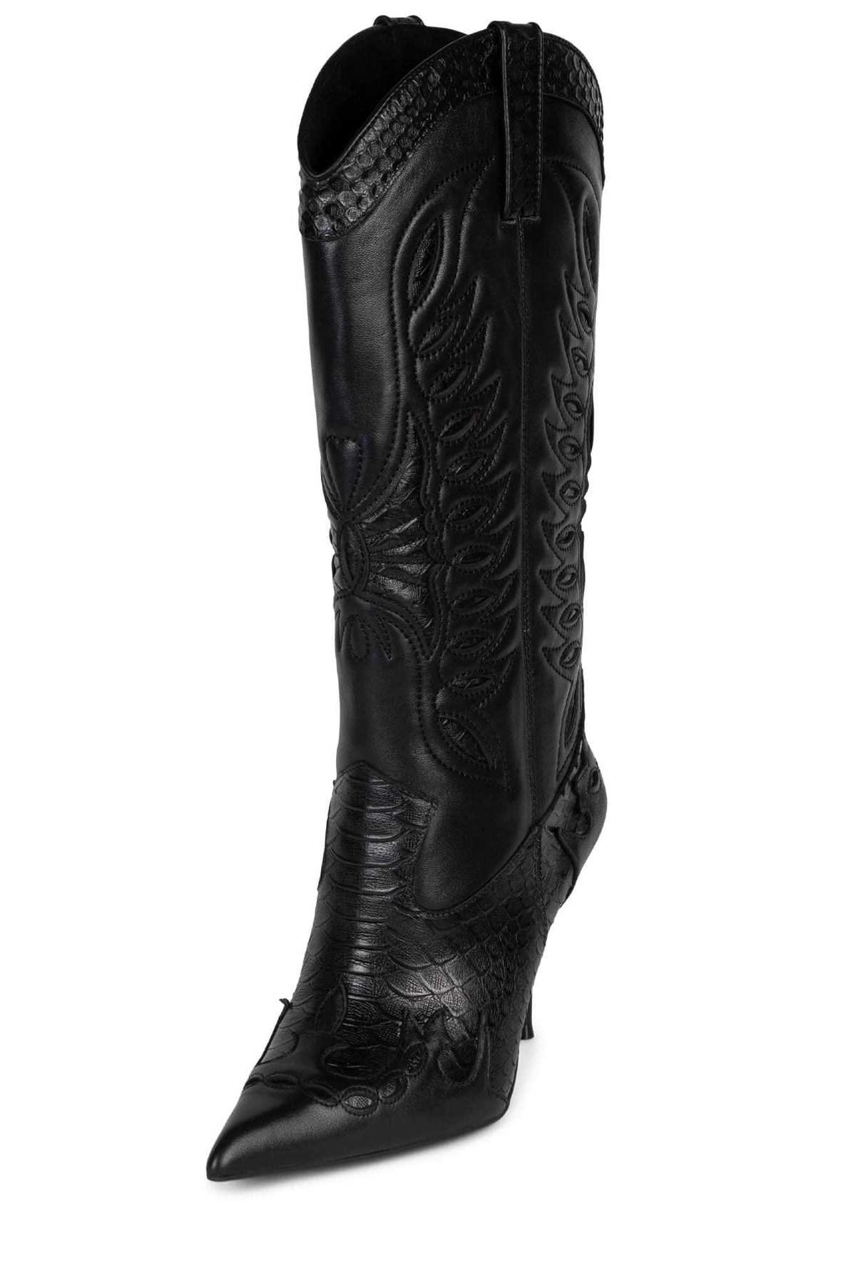 BULL-RIDE Jeffrey Campbell Western Boots Black Combo