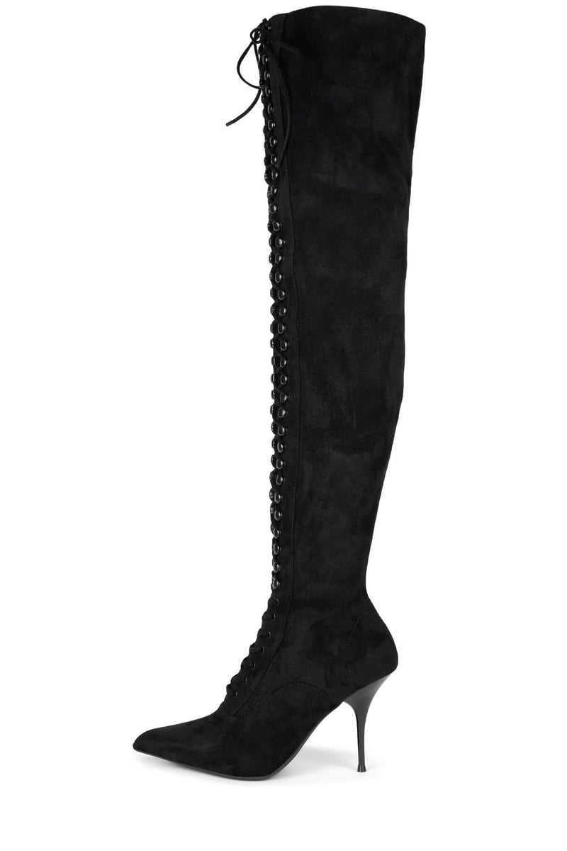 BURNED Thigh-High Boot RB Black 6 