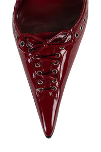 BUSTLE-B Jeffrey Campbell Stiletto Pump Cherry Red Pewter