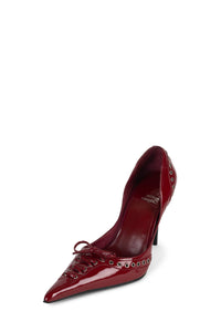 BUSTLE-B Jeffrey Campbell Stiletto Pump Cherry Red Pewter