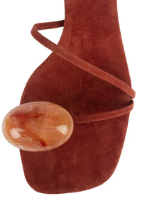CARNELIAN Heeled Sandal Rust Suede Combo
