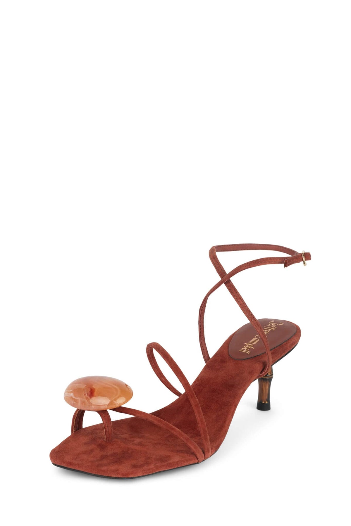 CARNELIAN Heeled Sandal Rust Suede Combo _hover
