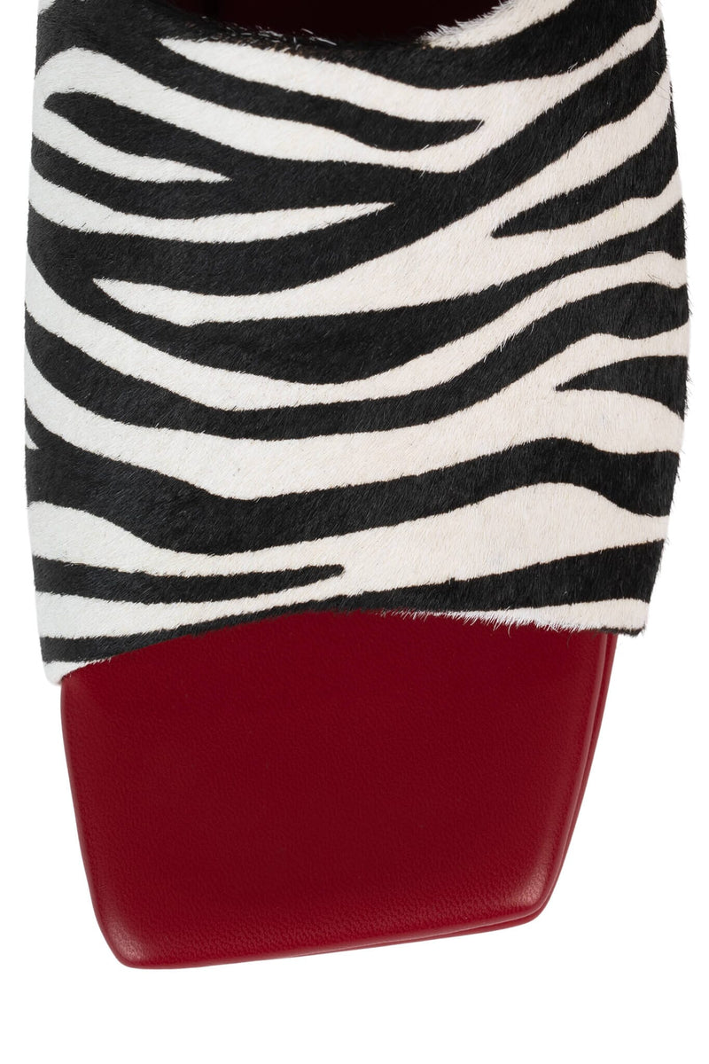 CAVIAR-F Jeffrey Campbell Platform Sandals Black White Zebra Red