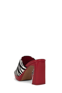 CAVIAR-F Jeffrey Campbell Platform Sandals Black White Zebra Red