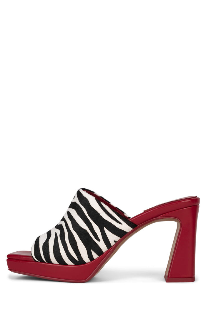 CAVIAR-F Jeffrey Campbell Platform Sandals Black White Zebra Red