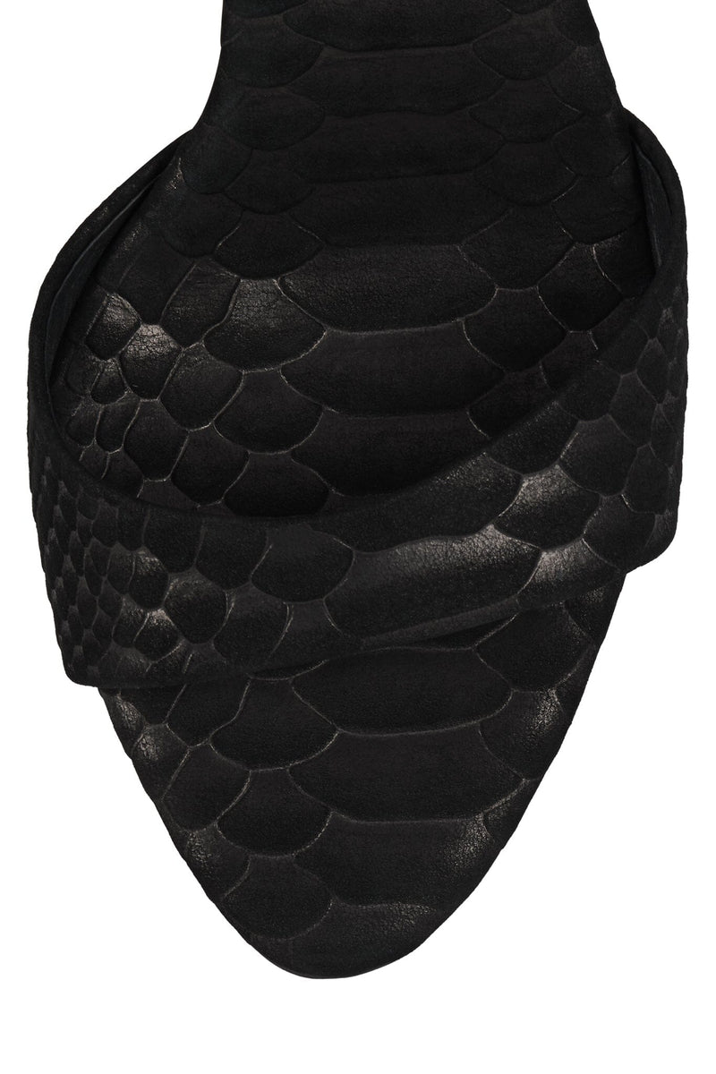 CE-SOIRE Jeffrey Campbell Heeled Sandal Black Snake