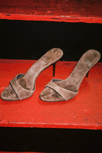 CE-SOIRE Jeffrey Campbell Heeled Sandal Brown Suede