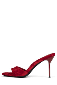 CE-SOIRE Heeled Sandal YYH Crimson Crushed Velvet 6 