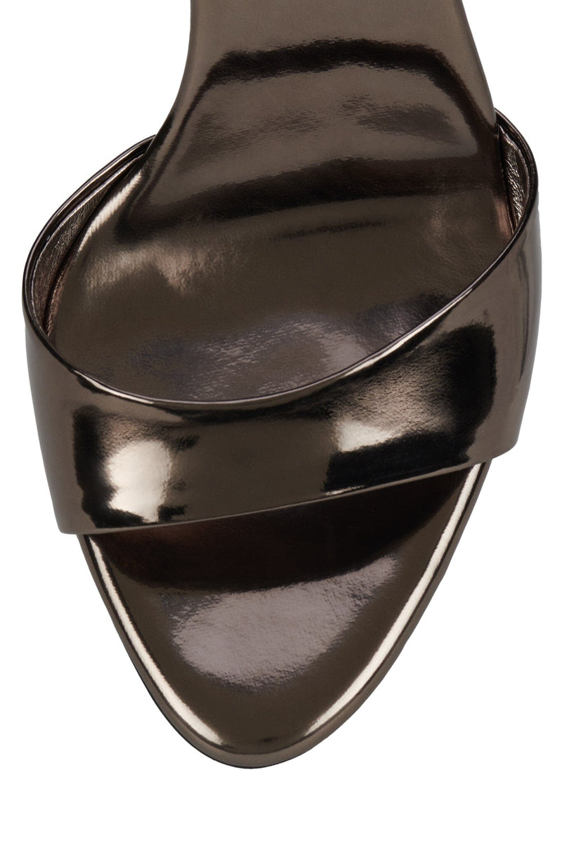 CE-SOIRE Jeffrey Campbell Heeled Sandal Pewter Mirror